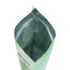 Reusable Flat Zipper Seal Bags – Glossy Double-Sided Mint Chip Green Ombre Gradient Mylar