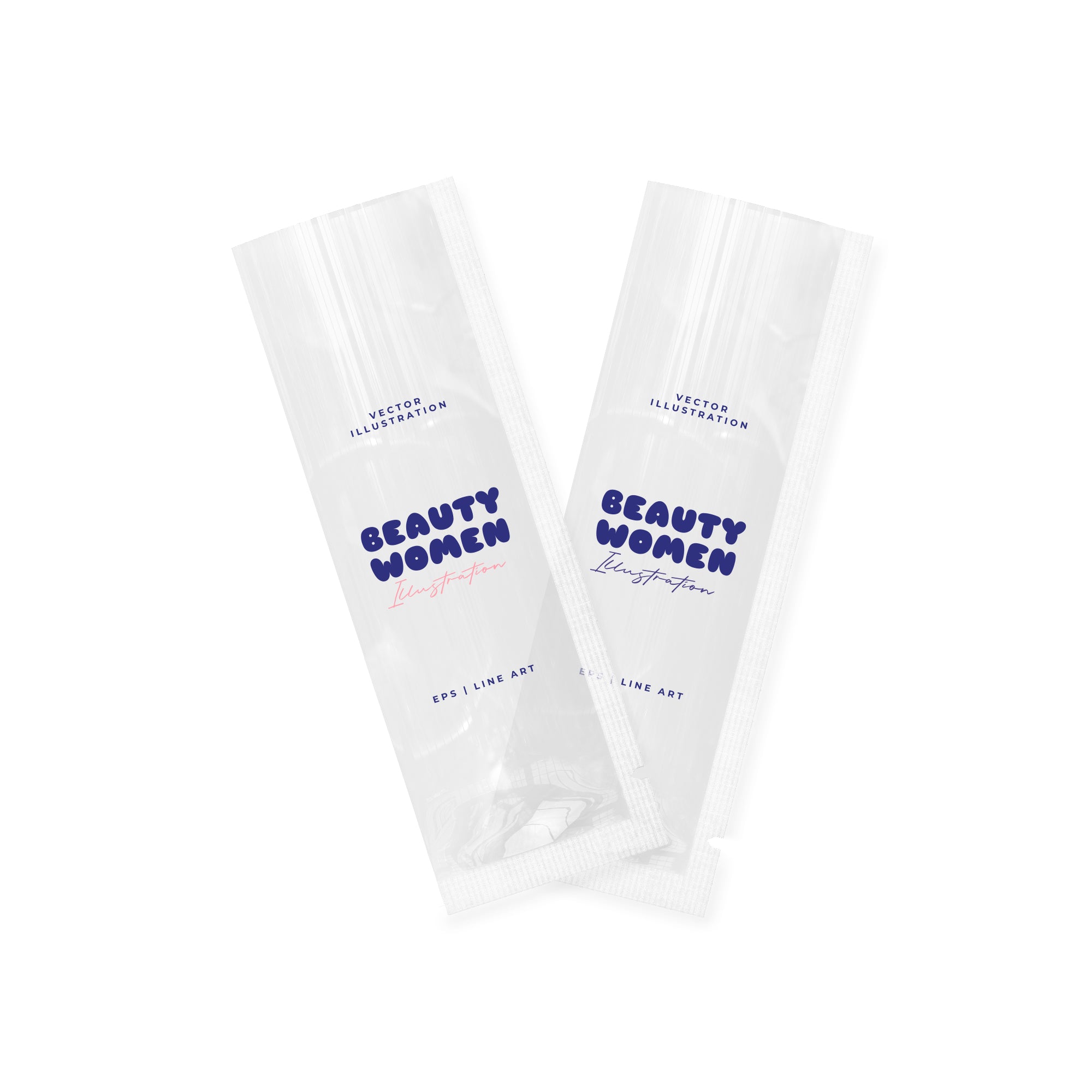 Customizable Glossy Quartz Clear Plastic Flat Open Top Stick Pouches (Basic Printing)