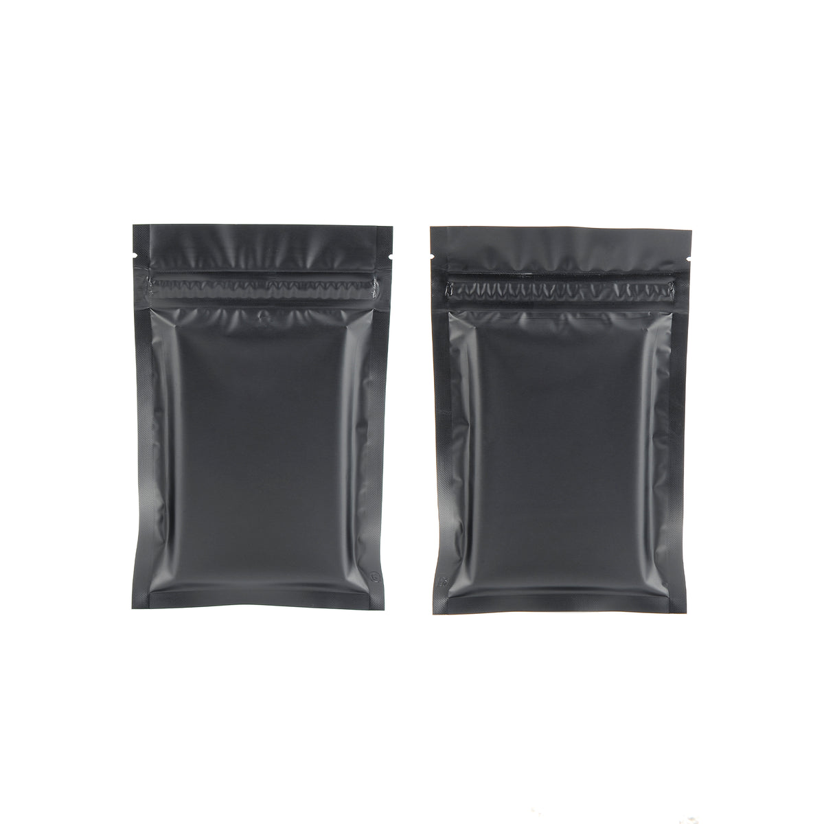 Matte Foggy Night Black Mylar Foil Flat Double Zipper Bags
