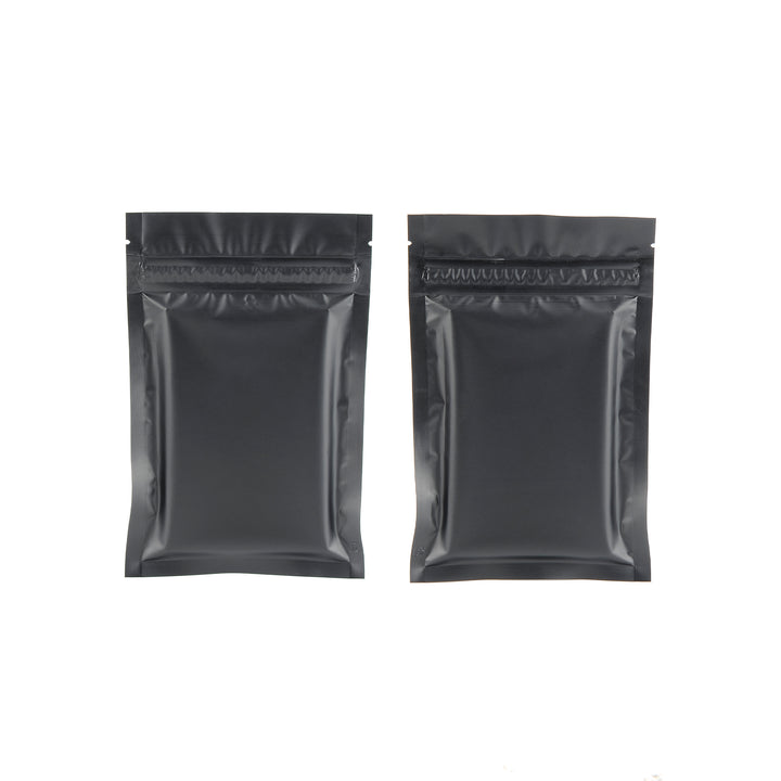 QQ Studio® Matte Foggy Night Black Mylar Foil Flat Double Zipper Bags