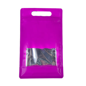 QQ Studio® Smooth Matte Acai Purple Side Gusset Stand Strong® Bags with Die Cut Handles