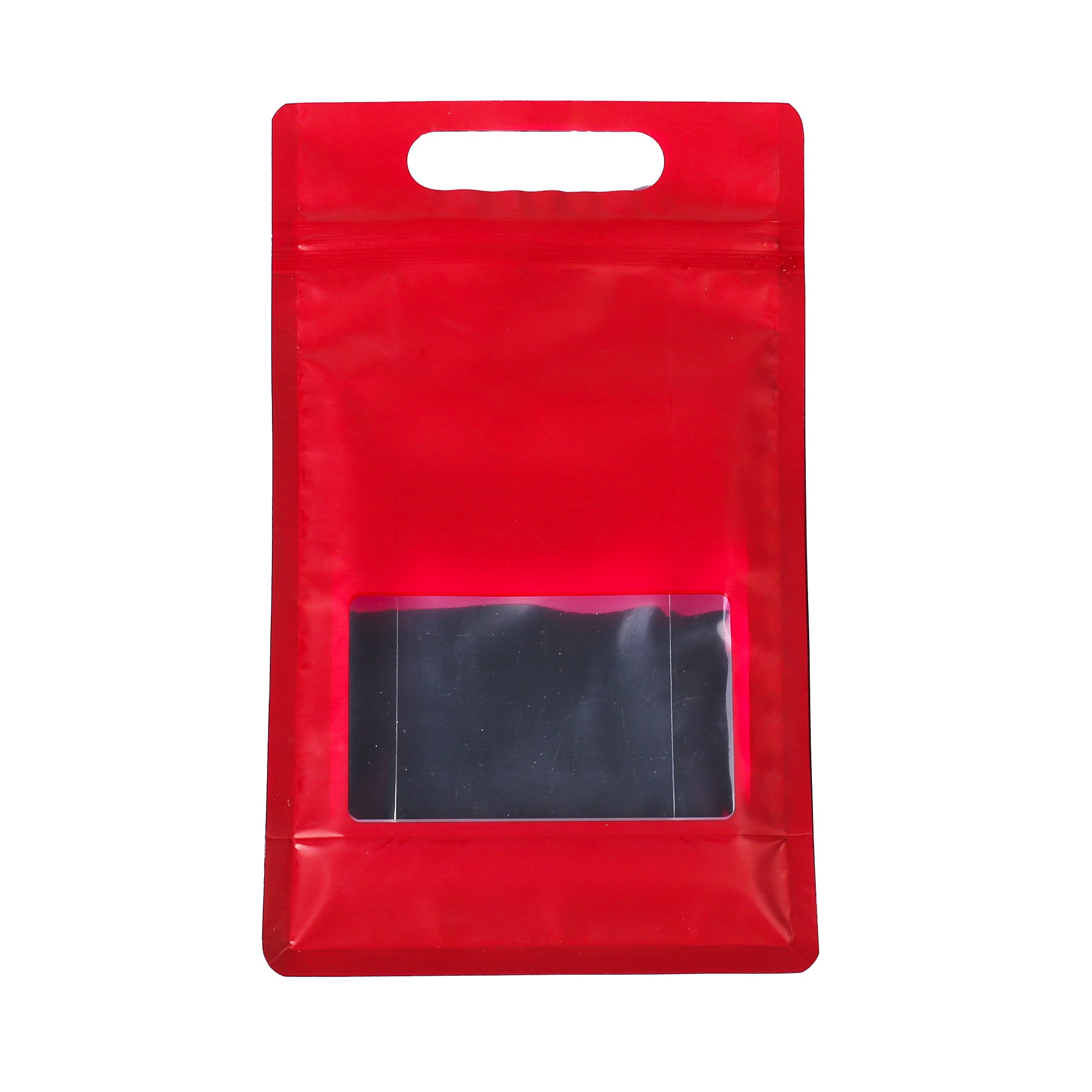 Smooth Matte Brick Red Side Gusset Stand Strong® Bags with Die Cut Handles