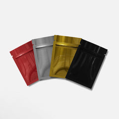 Customizable Glossy Double Sided Metallic Mylar Flat Zipper Seal Bags (Basic Printing)