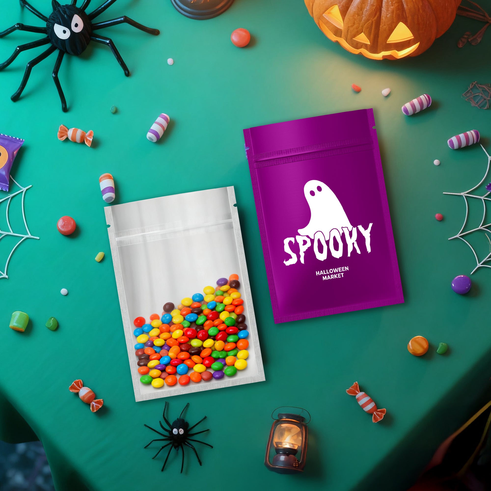 Pre-Designed Halloween Treat Bags – Spooky & Festive Packaging for Candy, Gifts, and Party Favors (Set of 50 - 100 Bags)