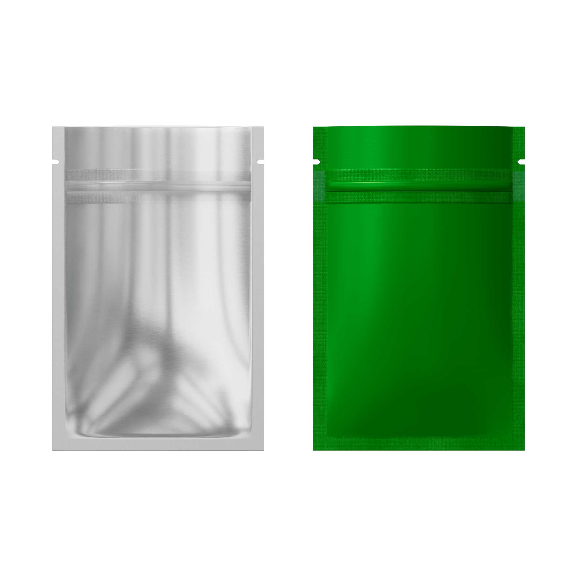 Customizable Single Side Matte Color Metallic Mylar Flat Zipper Seal Bags (Basic Printing)