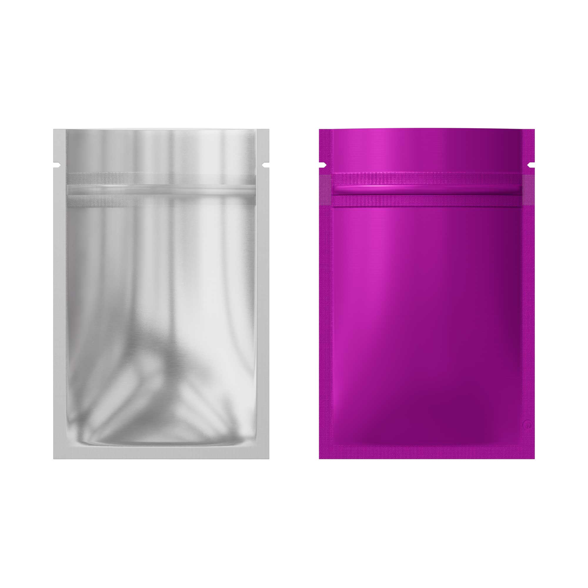 Customizable Single Side Matte Color Metallic Mylar Flat Zipper Seal Bags (Basic Printing)