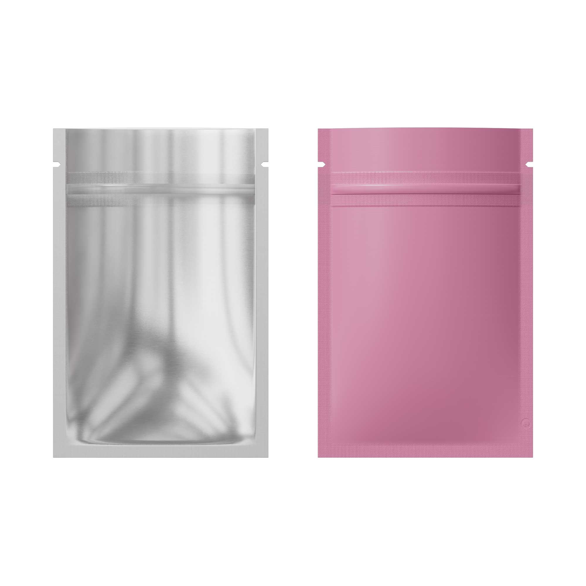 Customizable Single Side Matte Color Metallic Mylar Flat Zipper Seal Bags (Basic Printing)