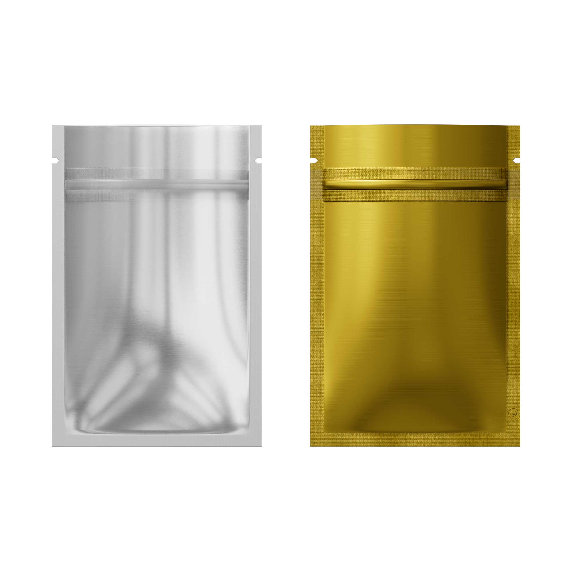 Customizable Single Side Matte Color Metallic Mylar Flat Zipper Seal Bags (Basic Printing)