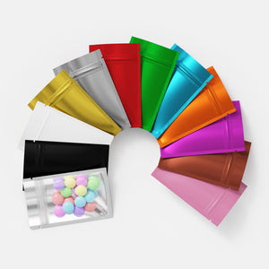 QQ Studio® Single Side Matte Color Metallic Mylar Flat QuickQlick™ Bags (Basic Printing)