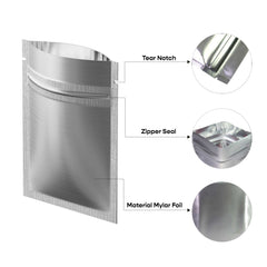 Customizable Double Sided Color Matte Metallized Mylar Foil Zipper Seal Bags (Basic Printing)