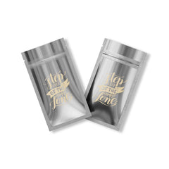 Customizable Single Side Clear Front with Chrome Silver Metallic Foil Flat Zipper Seal Bags (Basic Printing)