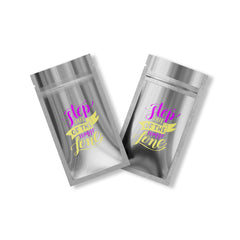 Customizable Single Side Clear Front with Chrome Silver Metallic Foil Flat Zipper Seal Bags (Basic Printing)