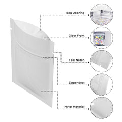 Customizable Single Side Glossy Window Mylar Flat Zipper Seal Bags (Basic Printing)