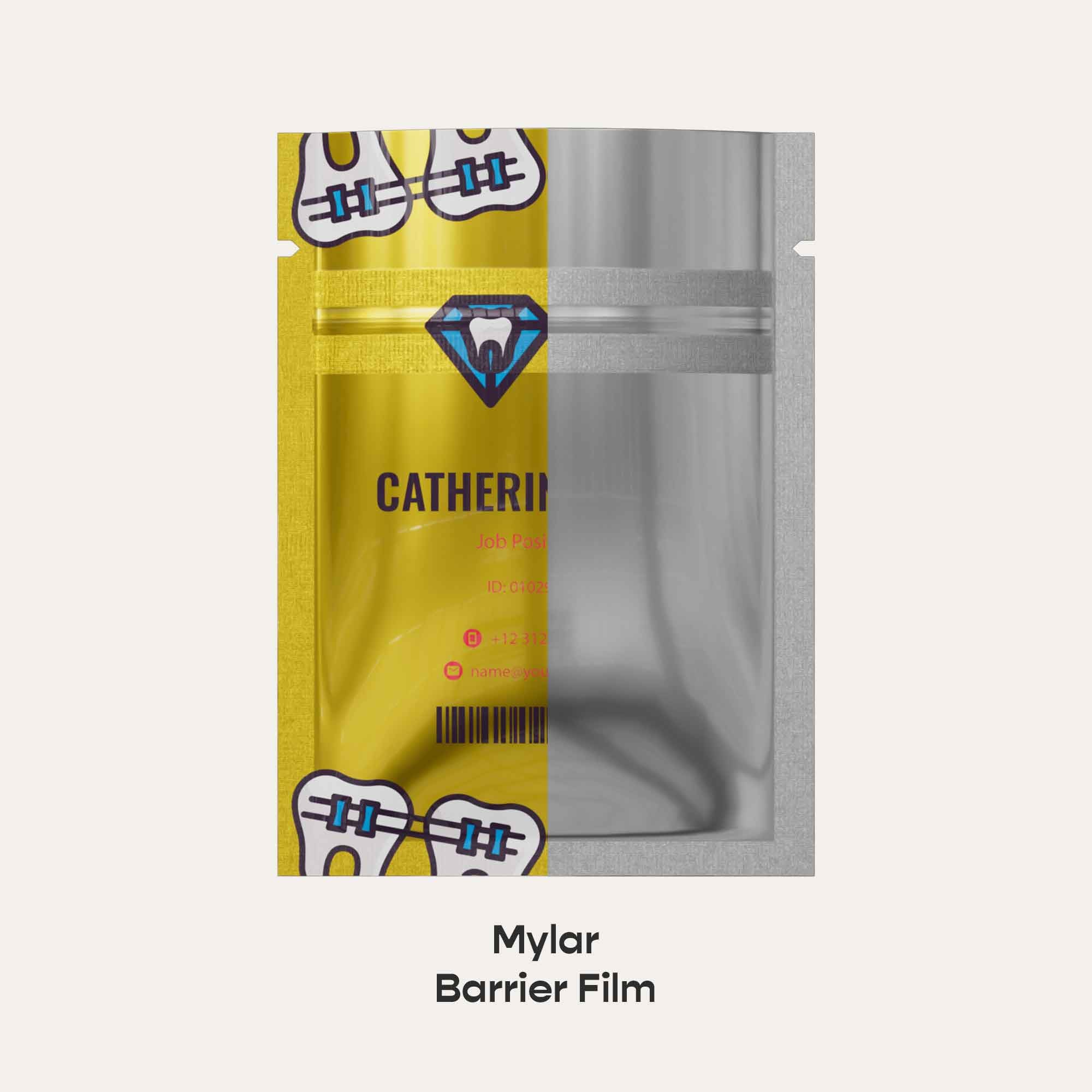 Customizable Single Side Glossy Window Mylar Flat Zipper Seal Bags (Full Customization)