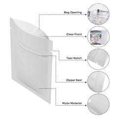 Customizable Single Side Glossy Window Mylar Flat Zipper Seal Bags (Full Customization)