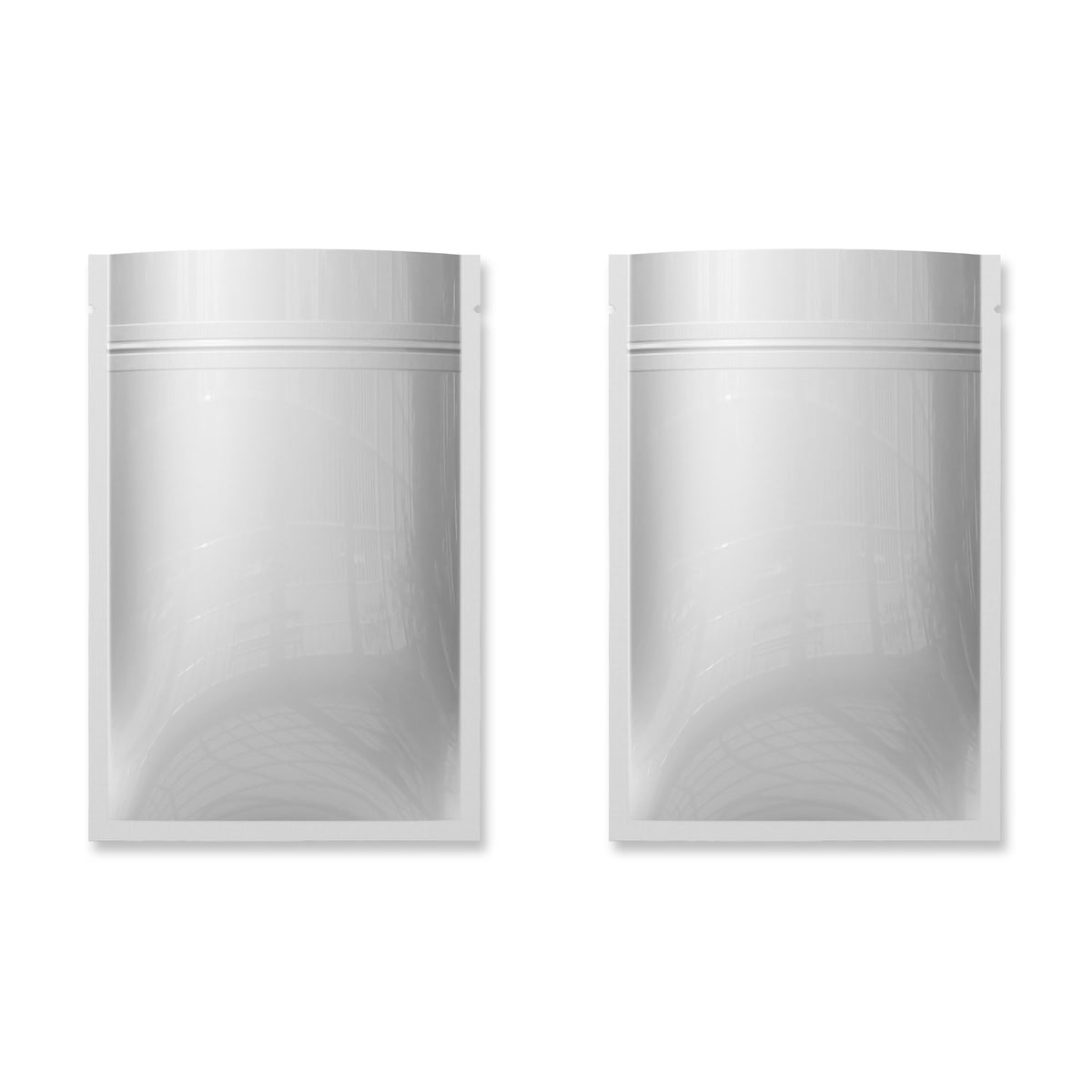 Customizable Heavy Duty Iron Silver Aluminum Foil Flat Zipper Seal Bags (Basic Printing)