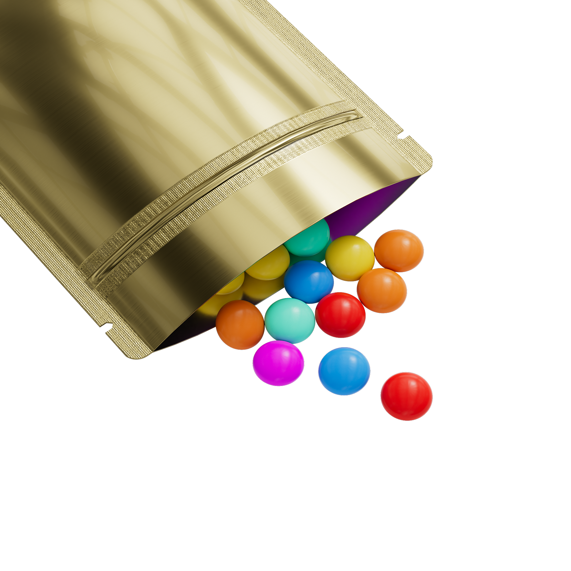 Glossy Yuma Gold Metallic Mylar Flat QuickQlick™ Bags with Rounded Corners