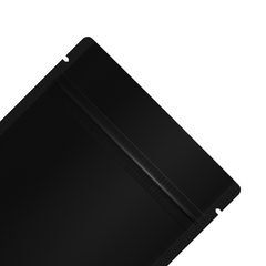 Reusable Flat Zipper Seal Bags – Matte Foggy Night Black Metallized Mylar Foil with Rounded Corners