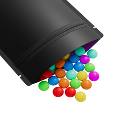 Reusable Flat Zipper Seal Bags – Matte Foggy Night Black Metallized Mylar Foil with Rounded Corners