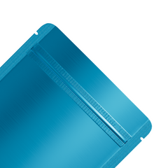 Reusable Flat Zipper Seal Bags – Matte Shock Blue Mylar Foil with Rounded Corners