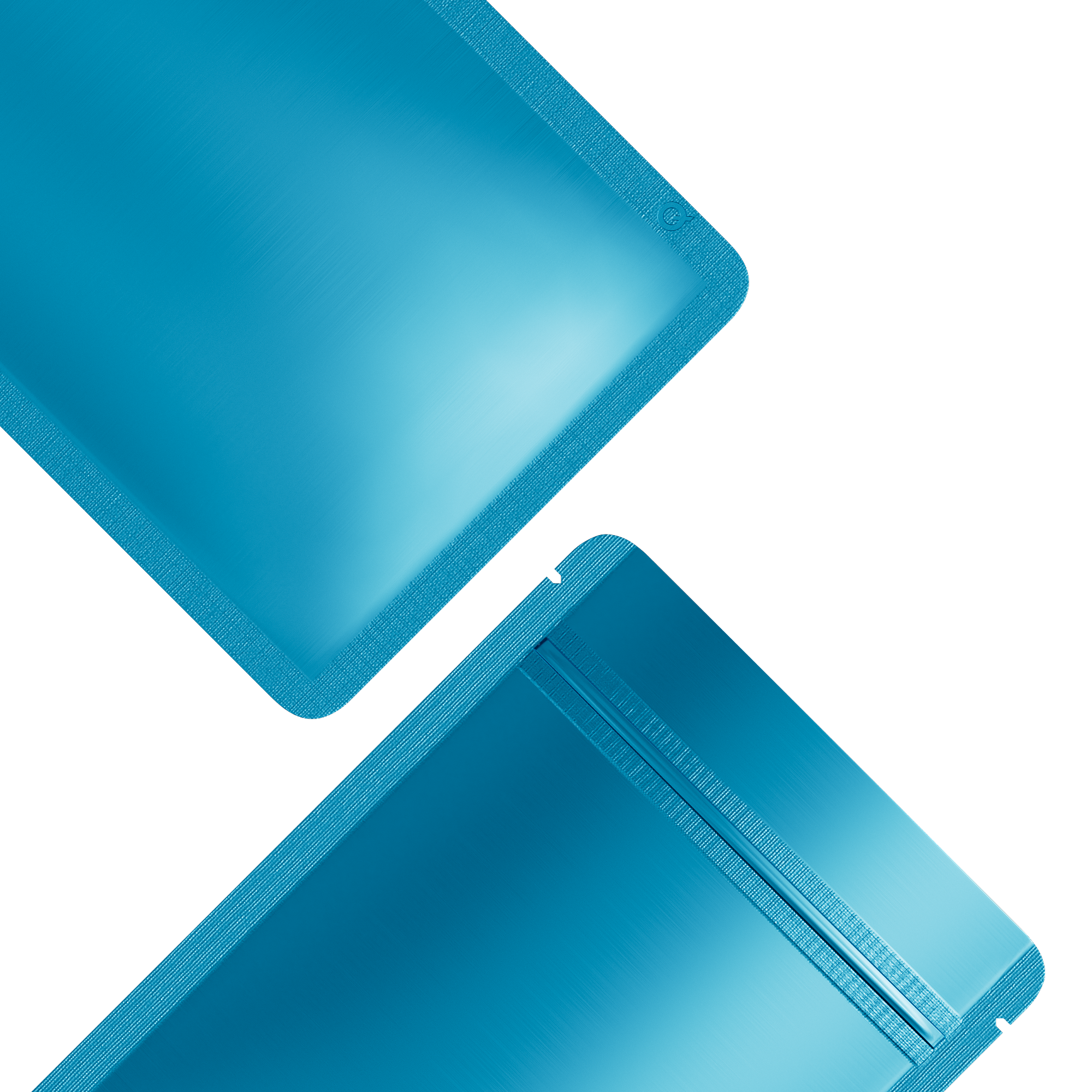 Reusable Flat Zipper Seal Bags – Matte Shock Blue Mylar Foil with Rounded Corners
