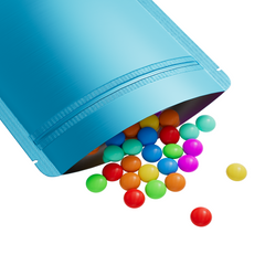 Reusable Flat Zipper Seal Bags – Matte Shock Blue Mylar Foil with Rounded Corners