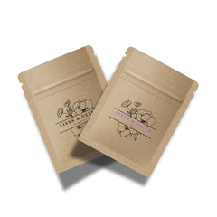 Customizable Vintage Brown Double Sided Kraft Flat Zipper Seal Bags (Basic Printing)