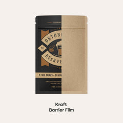 Customizable Vintage Brown Double Sided Kraft Flat Zipper Seal Bags (Full Customization)