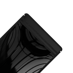 Reusable Flat Zipper Seal Bags – Mirror Black Mylar Open Bottom Pre-Sealed Top Rounded Corners