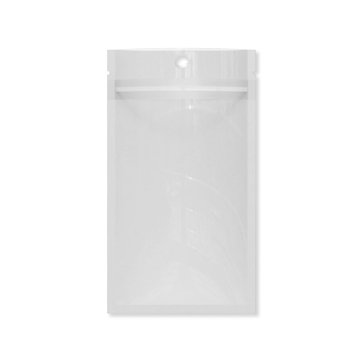Customizable Glossy Half Clear Kraft Flat Zipper Seal Bags with Hang Hole (Full Customization)