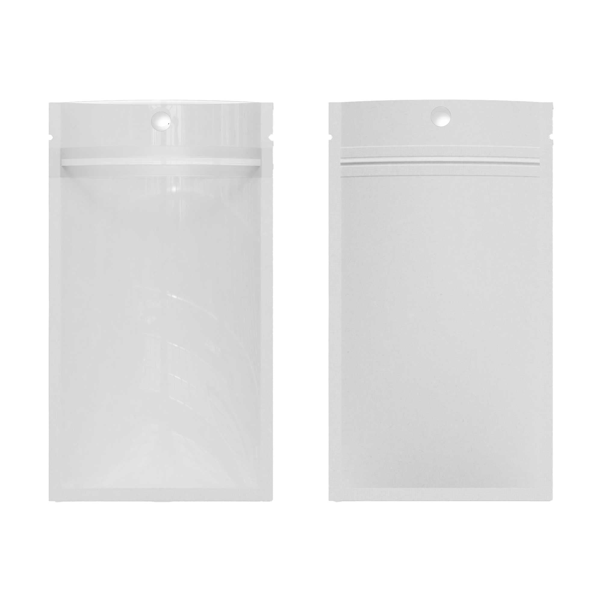 Customizable Glossy Half Clear Kraft Flat Zipper Seal Bags with Hang Hole (Full Customization)