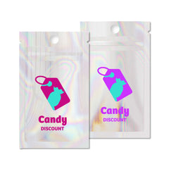 Customizable Clear and Half Diamond Holographic Mylar Flat Zipper Seal Bags with Round Hang Hole (Basic Printing)