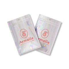 Customizable Clear and Half Diamond Holographic Mylar Flat Zipper Seal Bags with Round Hang Hole (Basic Printing)