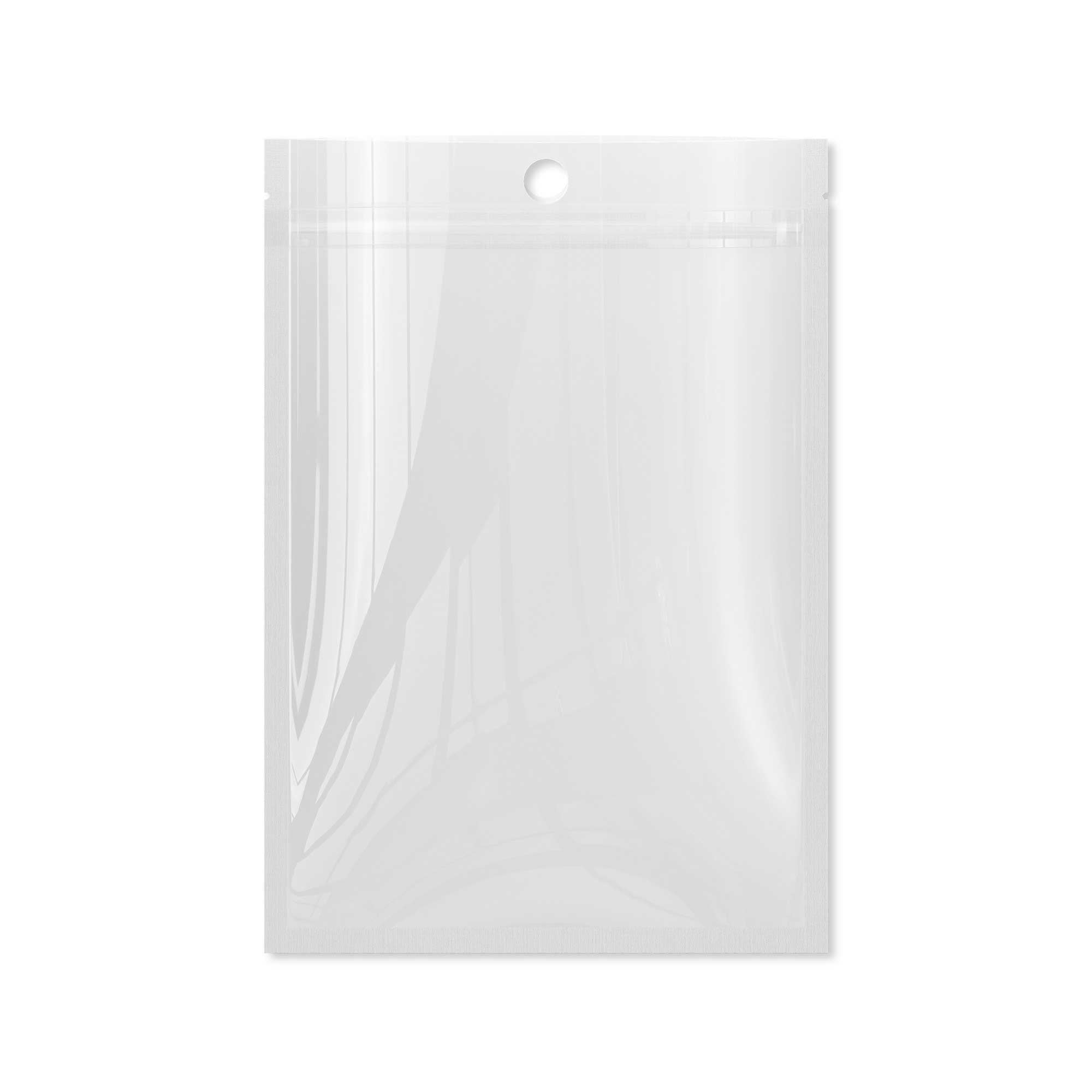 Customizable Clear and Half Diamond Holographic Mylar Flat Zipper Seal Bags with Round Hang Hole (Full Customization)