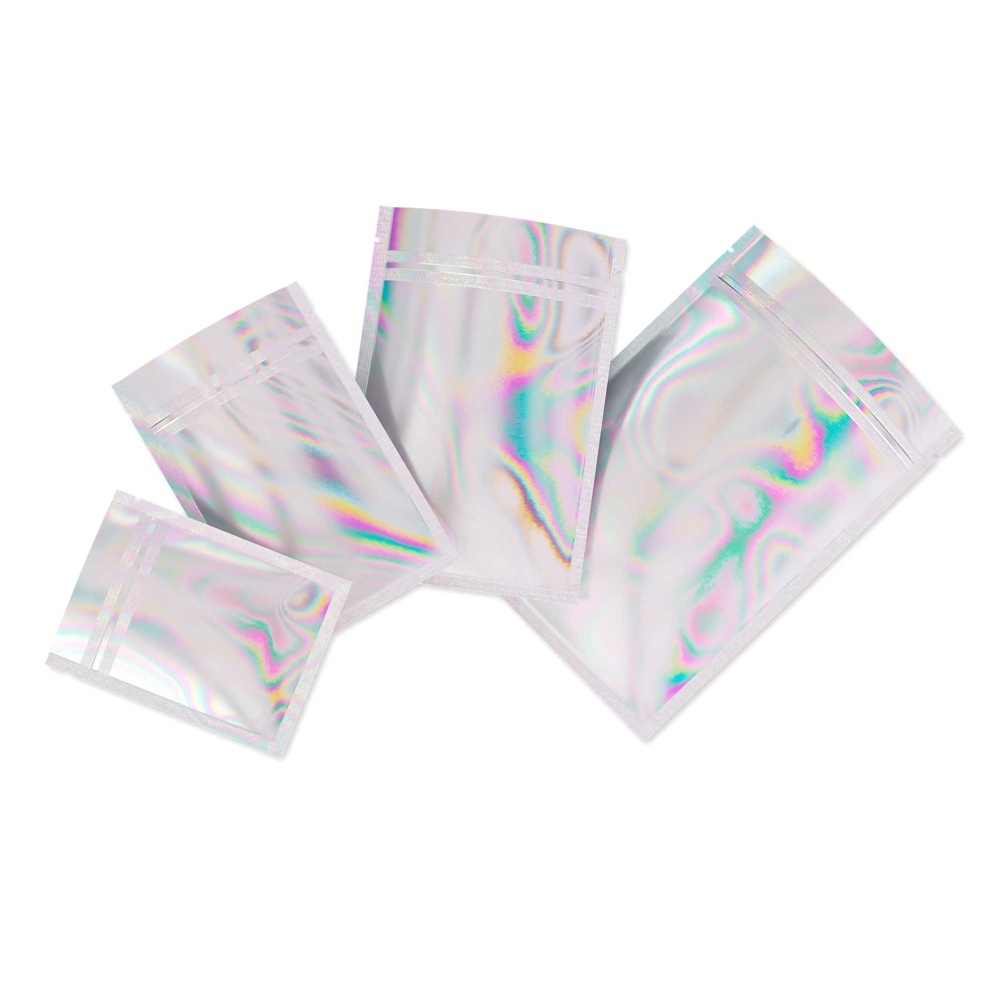 Customizable Diamond Holographic Double-Sided Flat Zipper Seal Bags (Basic Printing)
