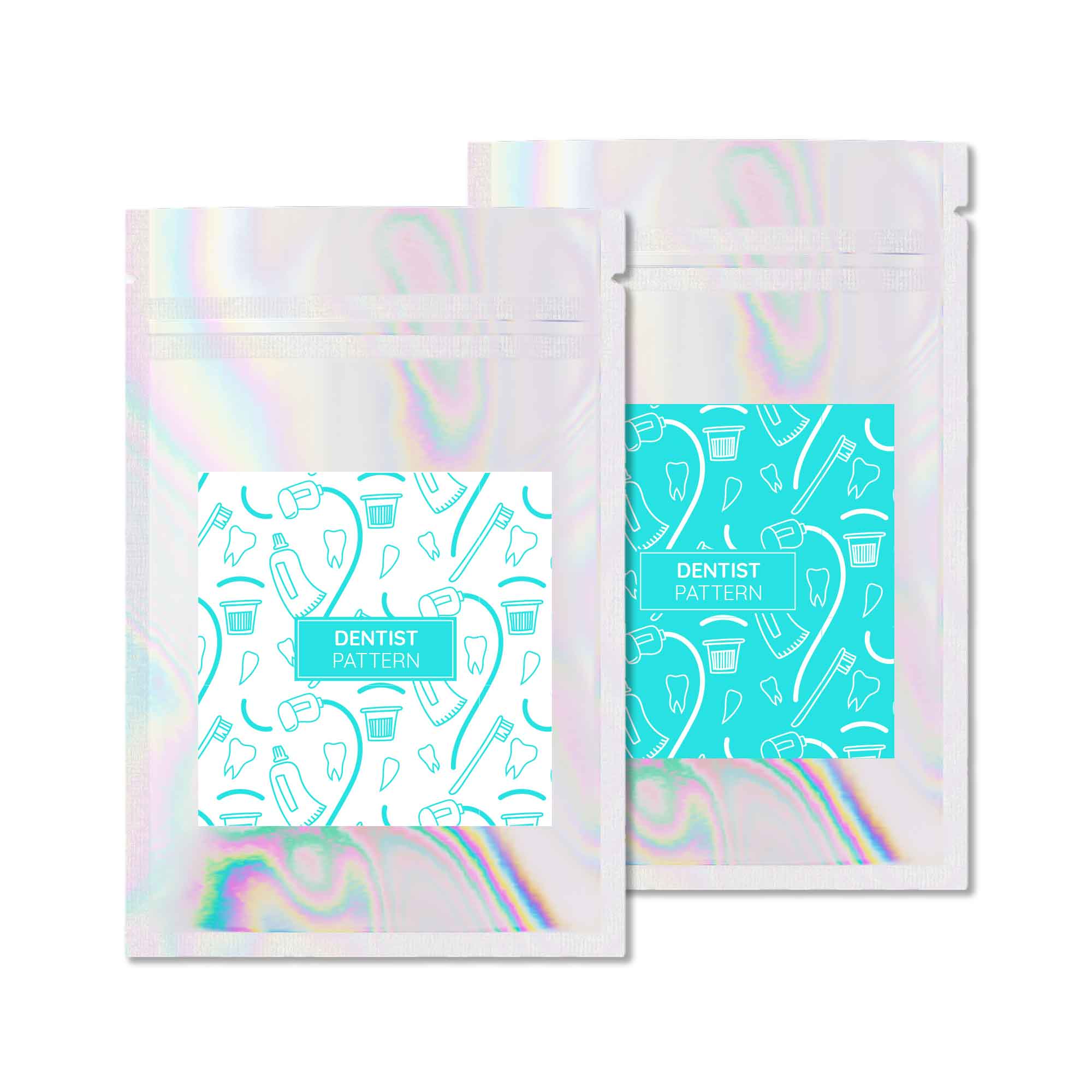 Customizable Diamond Holographic Double-Sided Flat Zipper Seal Bags (Basic Printing)