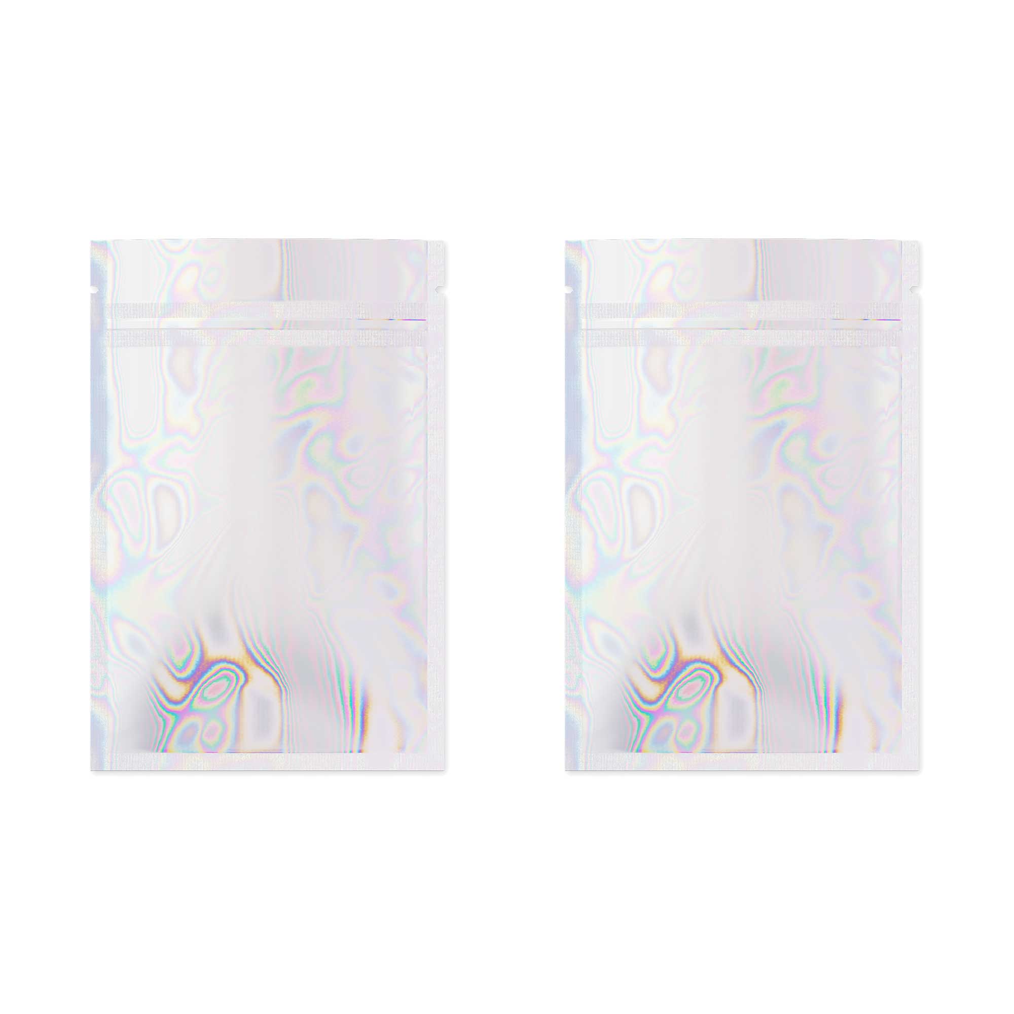 Customizable Diamond Holographic Double-Sided Flat Zipper Seal Bags (Basic Printing)