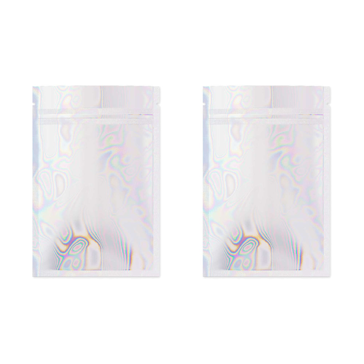 Customizable Diamond Holographic Double-Sided Flat Zipper Seal Bags (Basic Printing)