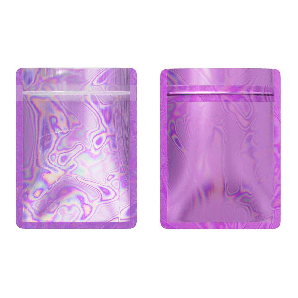 Customizable Clear and Half Gemstone Colored Mylar Flat Zipper Seal Bags (Basic Printing)