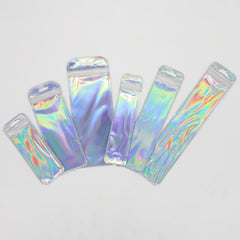 Reusable Flat Zipper Seal Bags – Half Diamond Pattern Metallic Foil with Butterfly Hang Hole