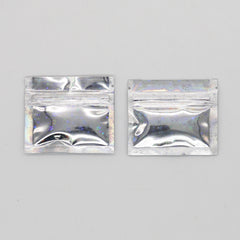 Reusable Flat Zipper Seal Bags – Diamond Mylar with Holographic Glitter Finish
