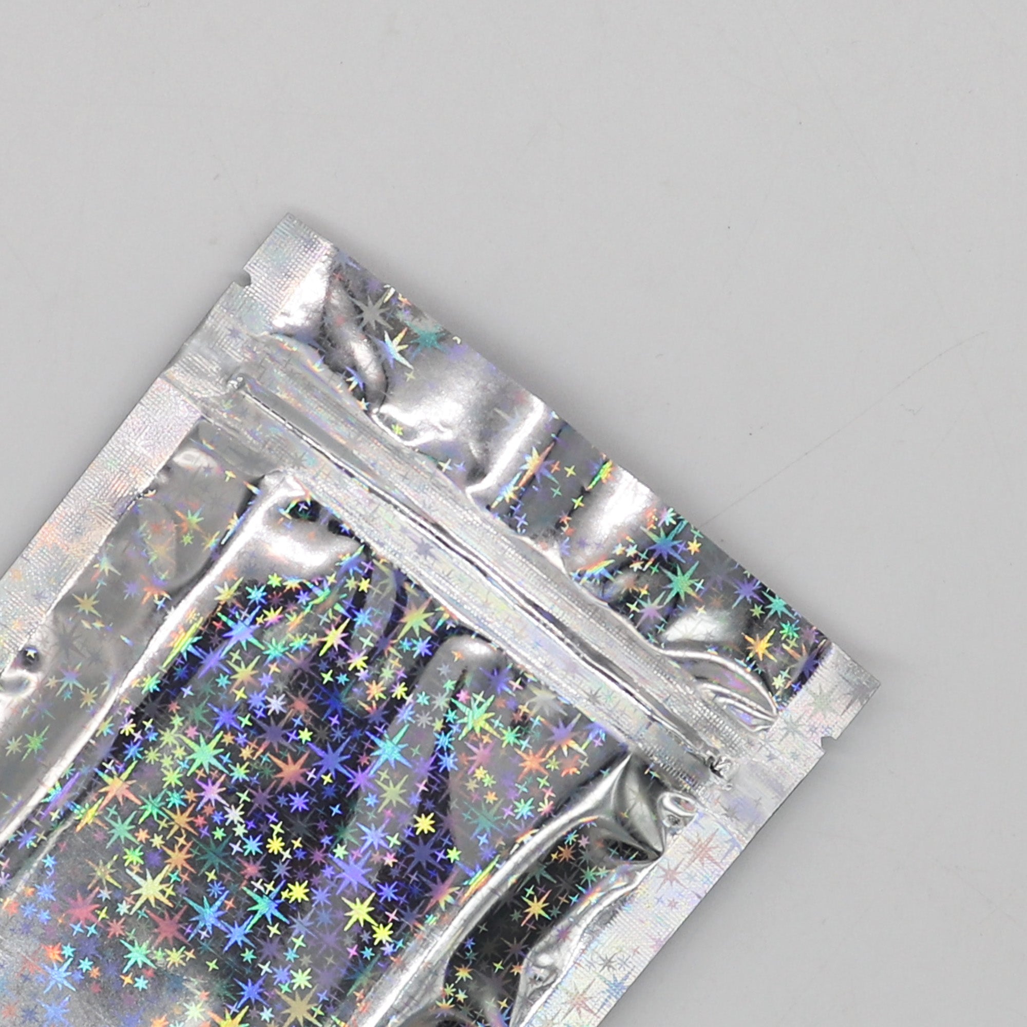Reusable Flat Zipper Seal Bags – Diamond Mylar with Holographic Glitter Finish