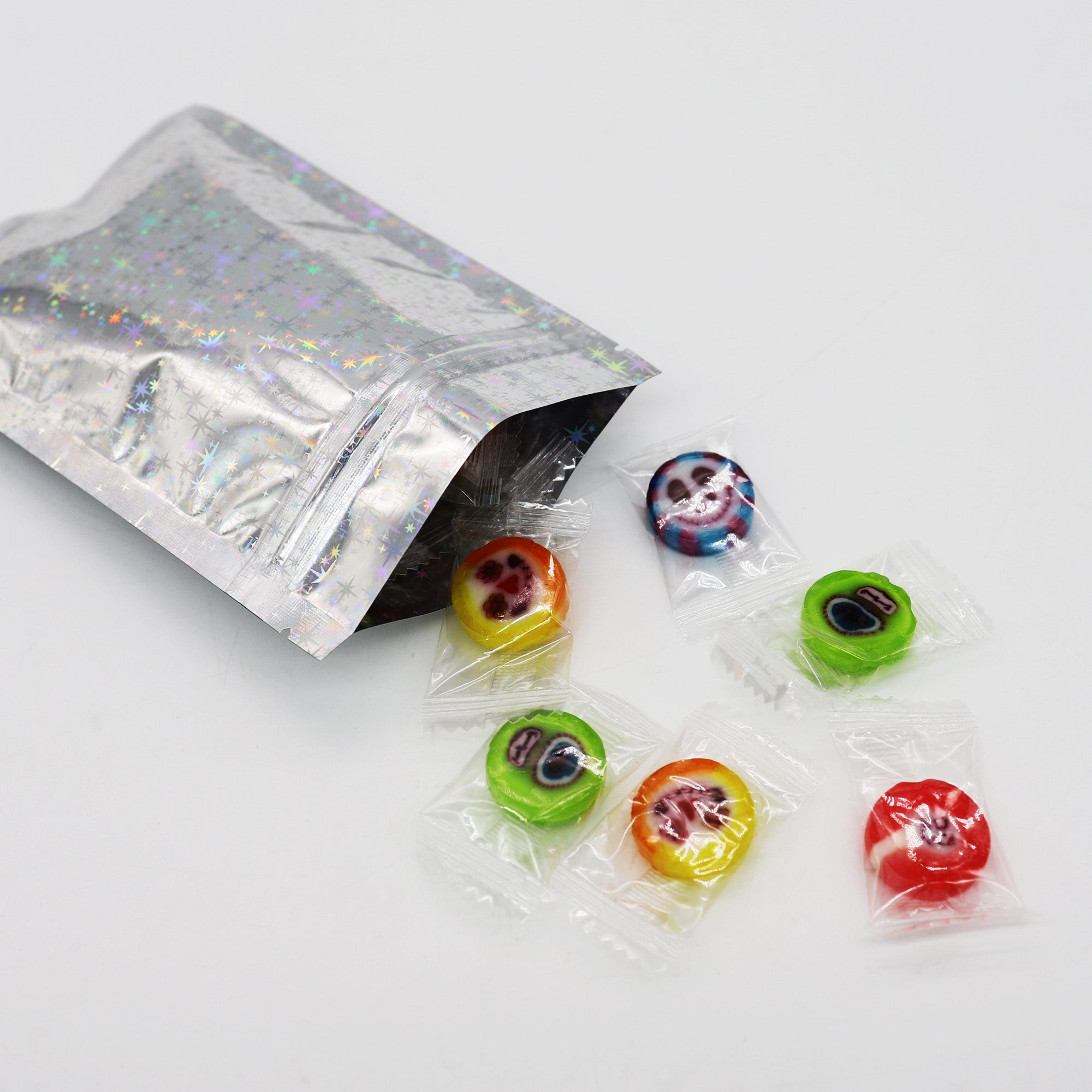 Reusable Flat Zipper Seal Bags – Diamond Mylar with Holographic Glitter Finish
