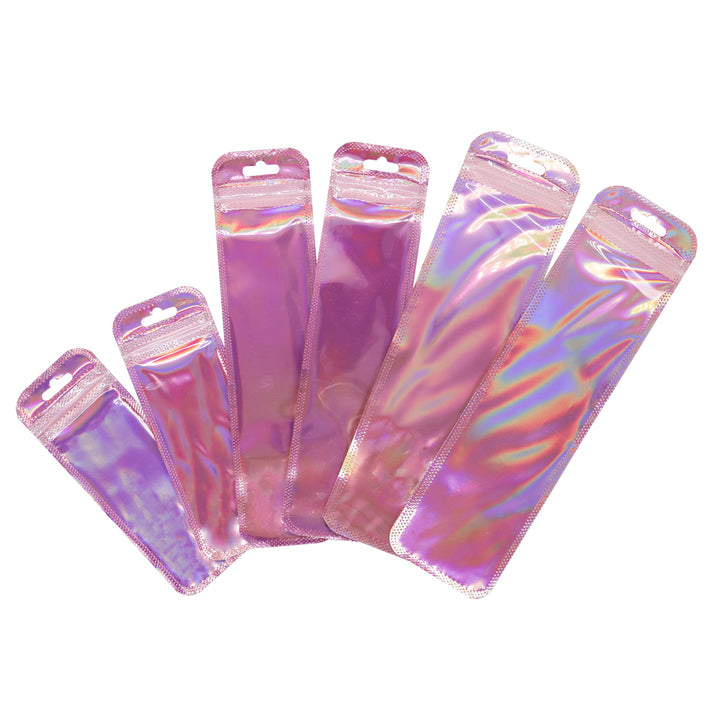 QQ Studio® Half Kaleidoscope Holographic Clear QuickQlick® Bags with Butterfly Hang Hole