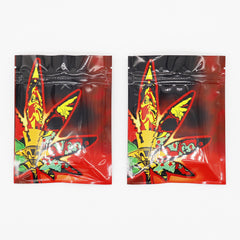 Reusable Flat Zipper Seal Bags – Decorative Leaves Design Metallic Foil