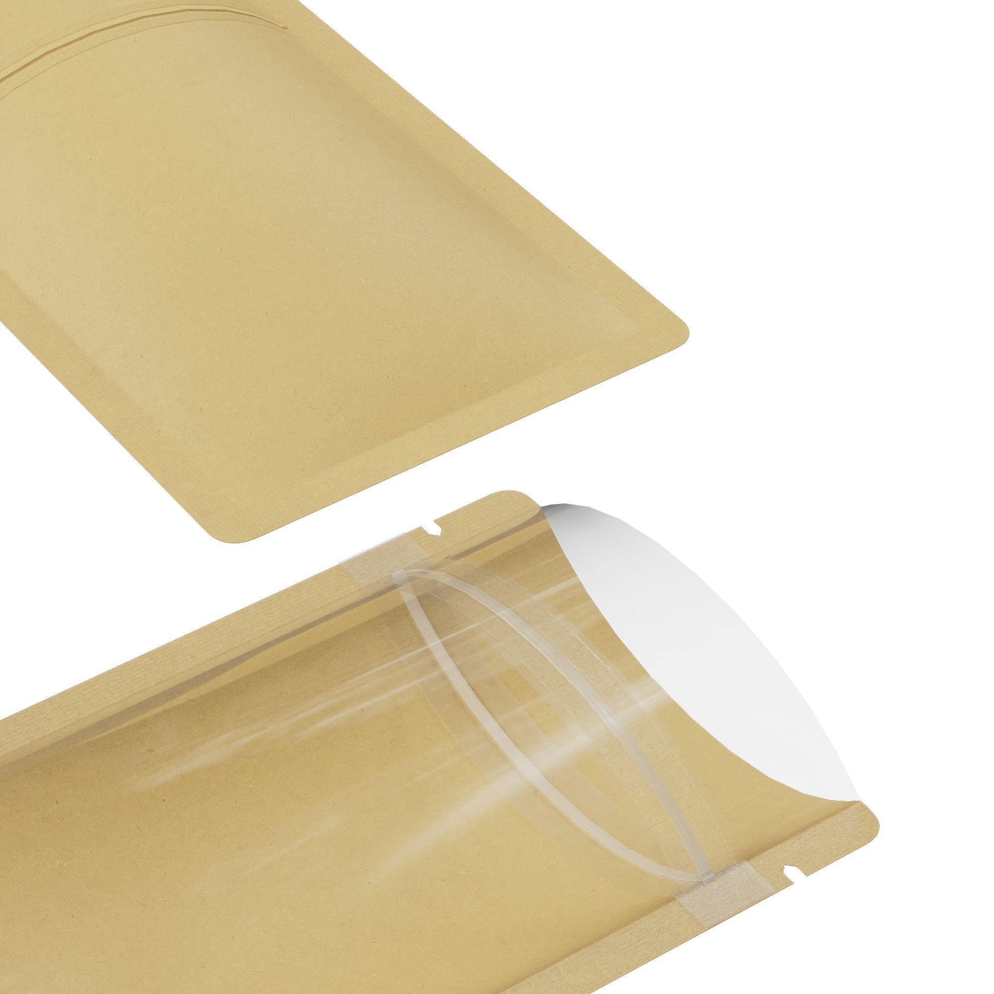 Krafty Brown Flat Zipper Seal Bags – Half Non-Laminated QuickQlick® Pouches