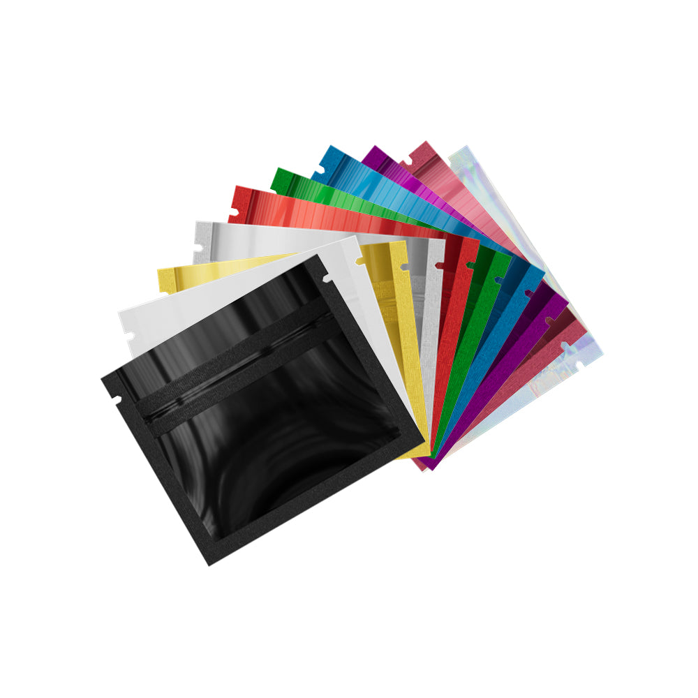 Flat Zipper Seal Bags - Glossy Double-Sided Mini Mylar Foil Smell Proof Bags