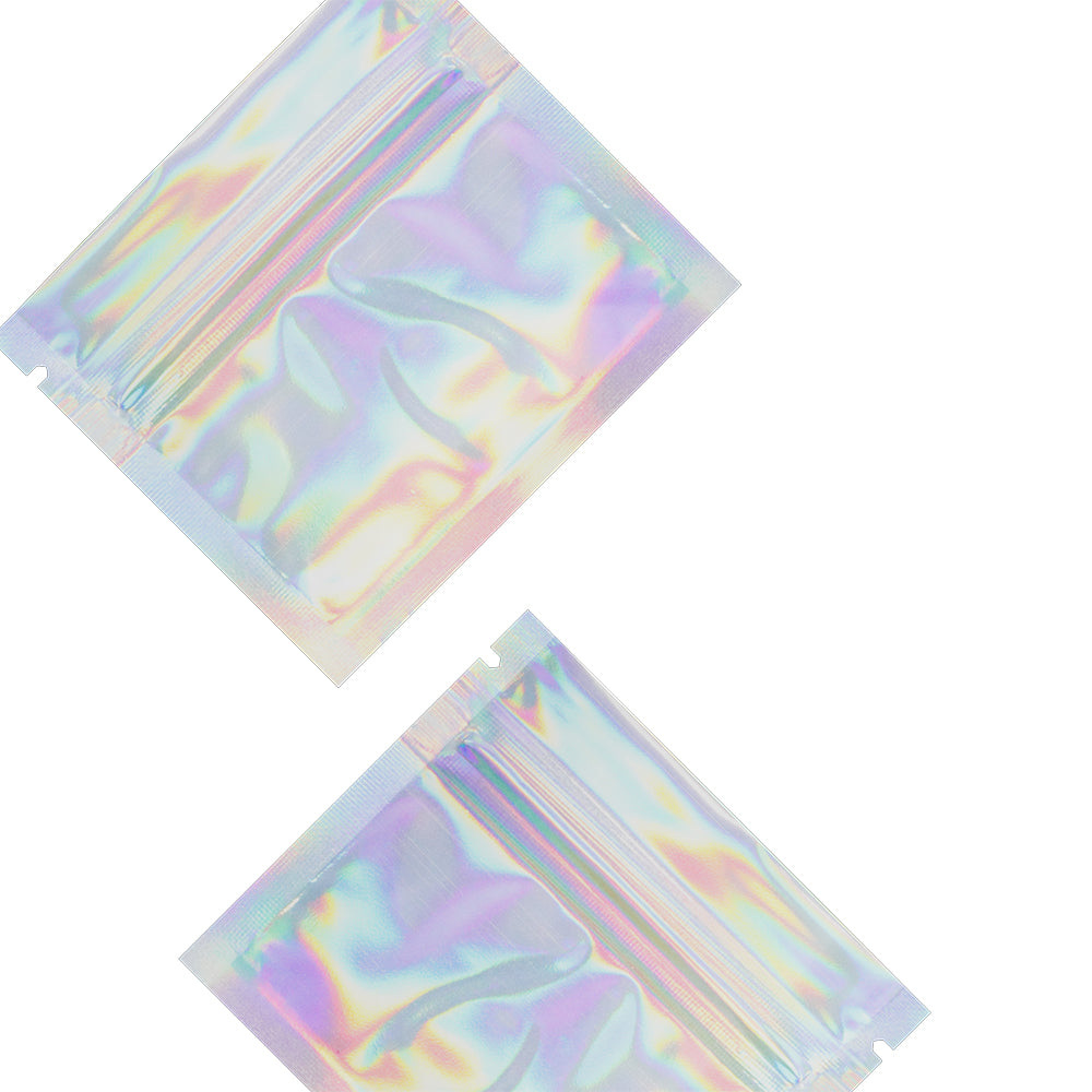 Flat Zipper Seal Bags - Glossy Double-Sided Mini Mylar Foil Smell Proof Bags