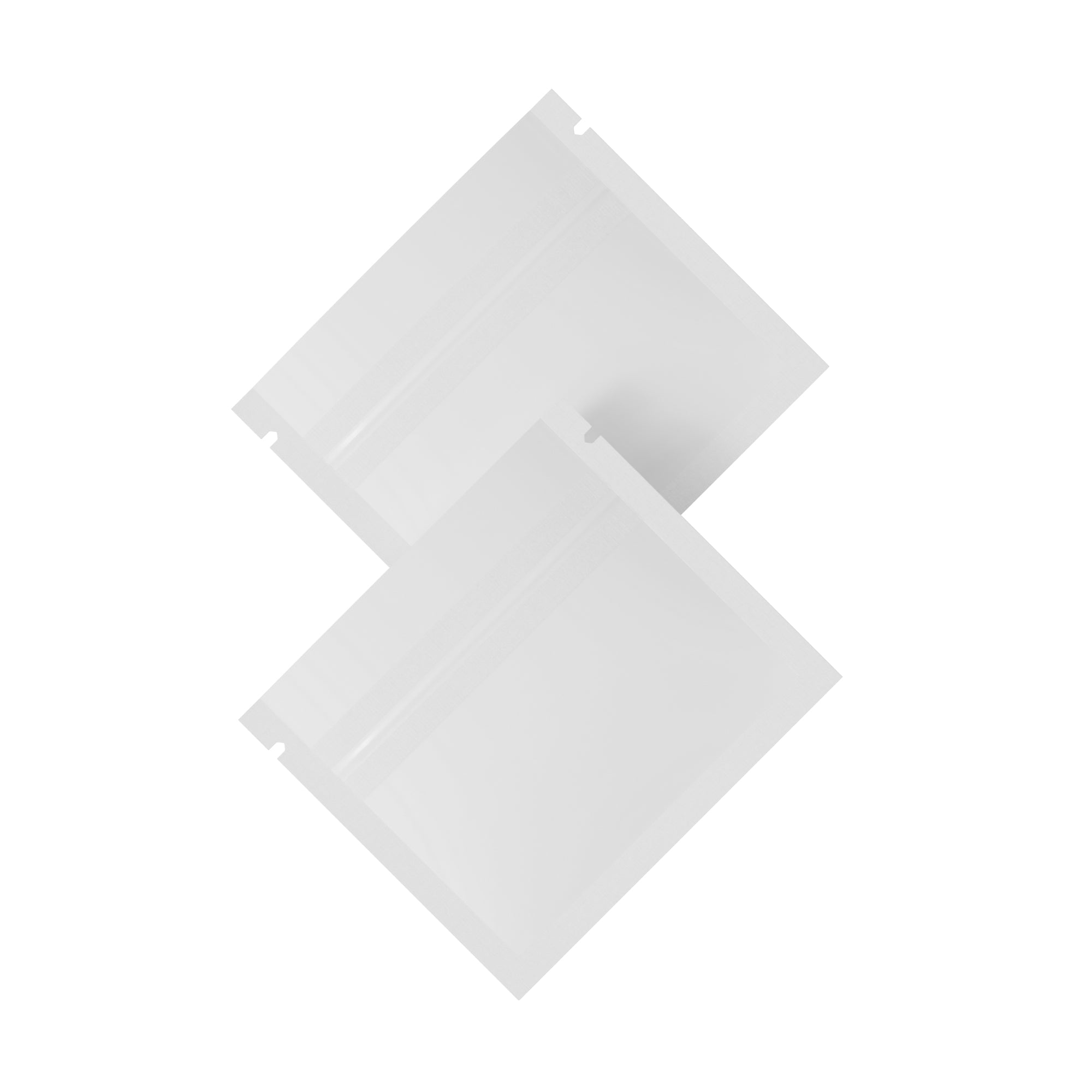 Glossy Double-Sided Arctic White Mini Mylar Foil Smell Proof Flat Zipper Seal Bags