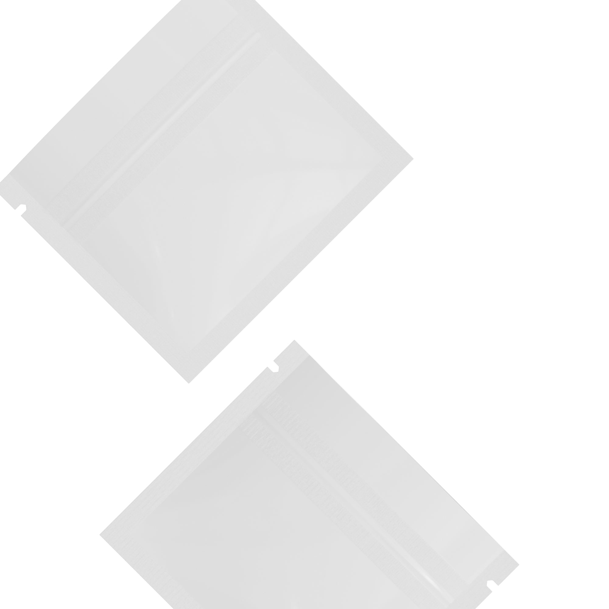 Glossy Double-Sided Arctic White Mini Mylar Foil Smell Proof Flat Zipper Seal Bags